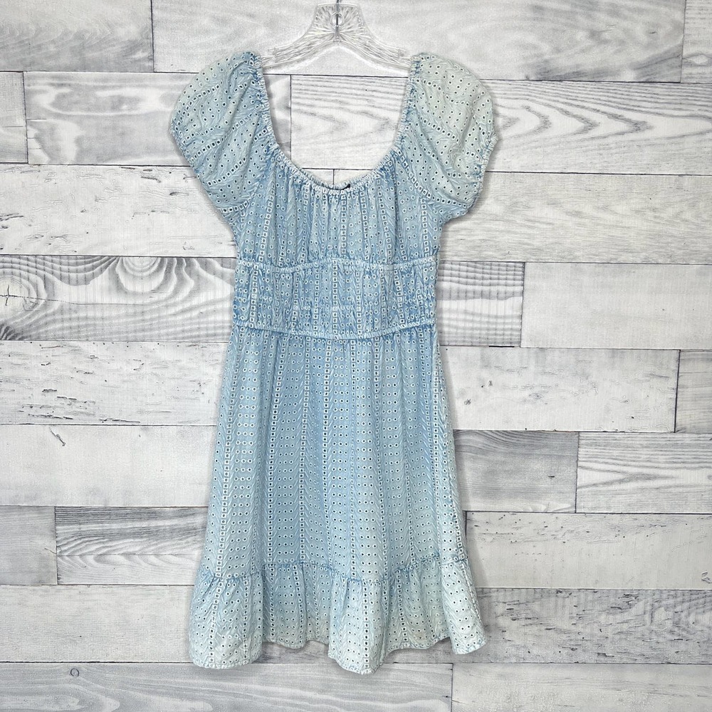 Sim & Sam Chambray Eyelet Dress